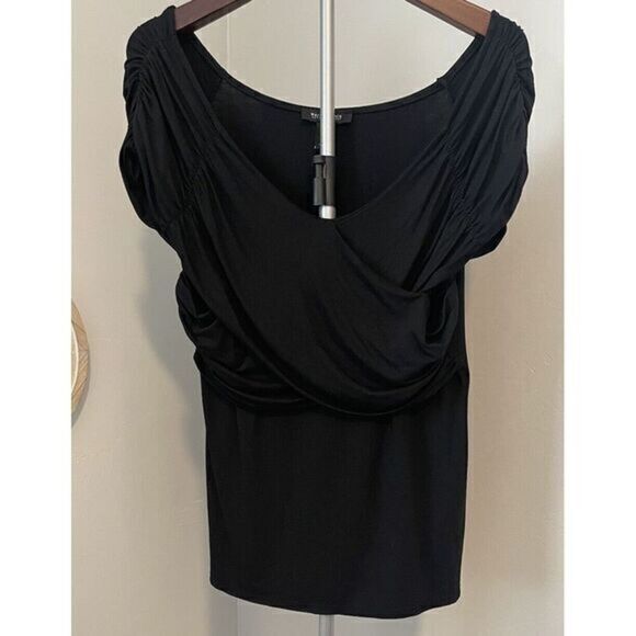 White House Black Market Cross Over Drape Ruching Women's‎ Large - Picture 3 of 14